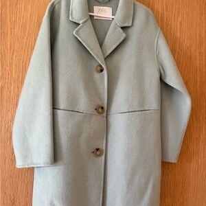 Zara Kids Soft Gray Pea Coat